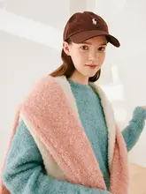 ラウンドネックカラフルニットトップス【長袖・女性用・ピンク】