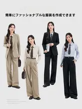 カーキ色のレディースジャケット【高級感・カジュアルスタイル・日常使いに最適】（セットアップ対応）