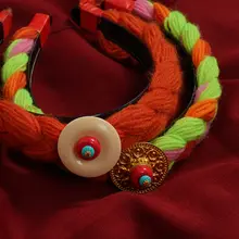 女性用 藏式ヘアアクセサリー【アンティーク風・ヘアバンド・バイカラー】