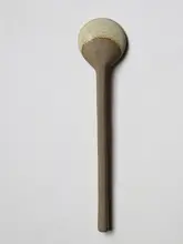 日本製手作り　ビンテージスタイルの陶器コーヒースプーン【長柄・創造的デザイン】