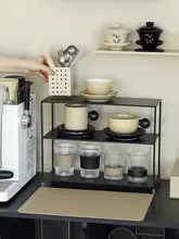 アイアン製三段式収納ラック【カフェ風・多段・シンプルデザイン】