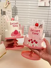可愛らしいデザインの回転ペン立て【プリンセス風・多機能デスク収納】