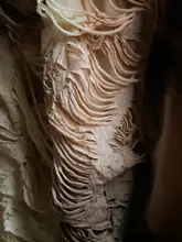 流行の裂け目とフリンジデザインの古風な染め綿生地【ヴィンテージ風・中華スタイル・服地デザイン】