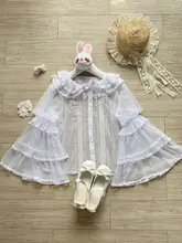 レース付きシフォン長袖トップス【ロリータスタイル・夏用・女性用】