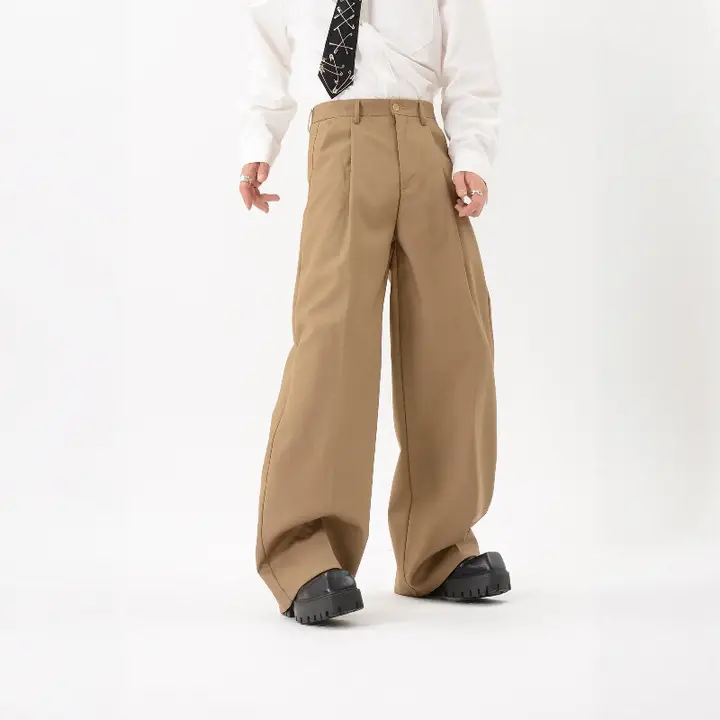 ワイドスラックス メンズ タック ドレープ ゆったり 着痩せ 上品 カジュアル 秋 「LUCE GARMENT」