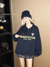 春秋用 レディース長袖ポロシャツ【プリント・スタンドカラー・カジュアルデザイン】