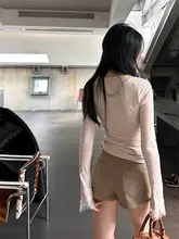 ヒップハUGスリムテーパードスラックス 女性 秋季 高級感 スリム シンプル Aライン ホットパンツ