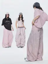 春向けストリートスタイル Tシャツ【スウィートピンク・長パンツ・男女兼用】