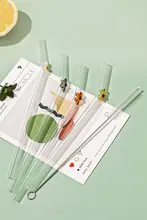 カラフルな曲がり吸管のガラスストロー【耐熱・透明・可愛いデザイン】