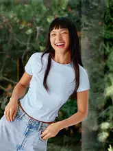 夏用女性用短袖Tシャツ【吸湿速乾・クール感・スリムフィット・フロントプリーツ】
