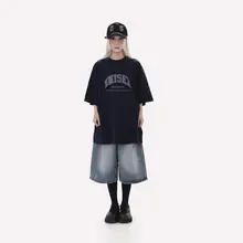 クラックプリント半袖Tシャツ【メンズ・フィット・カジュアルデザイン】