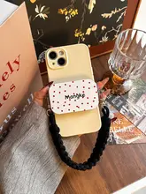 赤い水玉模様のミラー付き携帯電話用バッククリップ【携帯用・多機能・落下防止ストラップ付き】