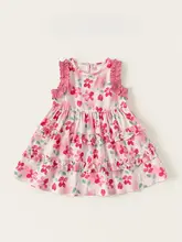 ワンピース キッズ ガールズ ノースリーブ 花柄 レース Aライン フレンチ風 ヴィンテージ きれいめ 夏