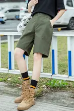 ミリタリーグリーン工装ショートパンツ【ゆったりフィット・夏用・カジュアル】（セットアップ対応）