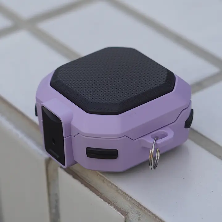 イヤホンケース Galaxy Buds2 Buds2 Pro Buds Live 対応 ハードケース カーボン調 コーナーエアバッグ メカニカルデザイン フルカバー 耐衝撃 バイカラー ホワイト