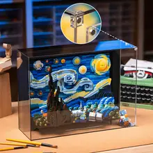 レゴ適用のヴァン・ゴッホ風星空展示ボックス【アクリル製・収納ケース】