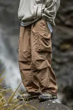 防水加工のワイドポケットカーゴパンツ【アメリカンスタイル・春秋用・アウトドア・フィット】