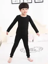 子供用コットン製ラウンドネックインナー【白・秋冬用・黒のレギンス付き】（セットアップ対応）