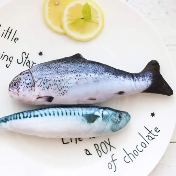 ペット用 フェイク魚型クッション【猫のおもちゃ・ミント香付き】