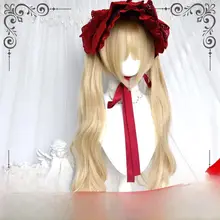 ウィッグ ツインテール ロングカール ロリータ ゴールド コスプレ キュート