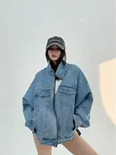 アメリカンスタイルのヴィンテージ風ジーンズジャケット【レディース・ゆったりフィット・短丈】