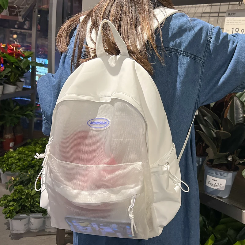 シンプルなデザインのメッシュリュック：学生用女子向け二重肩ベルトモデルの実用性と価格対応