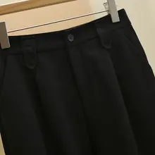 高腰ストレートパンツ【フィット・カジュアルスタイル・束脚デザイン】（セットアップ対応）