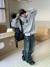 春に最適！グラデーションデザインのデニムパンツ【ストレートシルエット・韓国風】