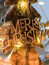 クリスマスデコレーション小木製プレート【メリークリスマス・飾り用・雰囲気作り】