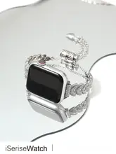 Apple Watch バンド レディース メタルチェーン ラインストーン バングル型 シンプル 上品 夏 「iserisewatch」