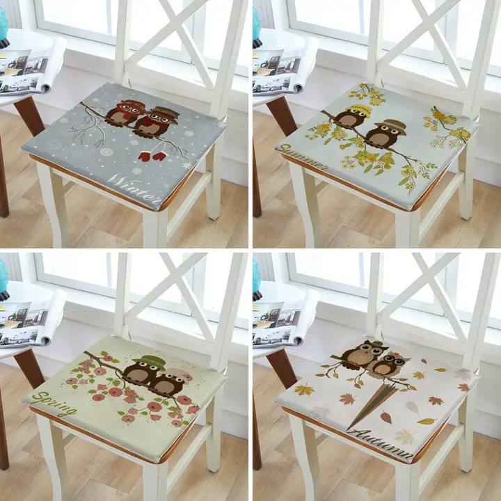 可愛いフクロウデザインの高密度海綿クッション【オフィスや学生用椅子に最適】