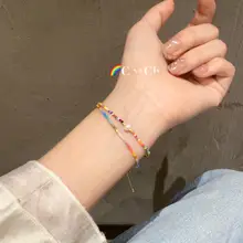 カラフルな編み込みブレスレット【夏用・個性的・インスタ映え】