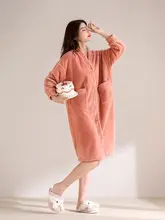 女性用 長袖フランネルローブ【秋冬用・極上の柔らかさ・ロングタイプ】