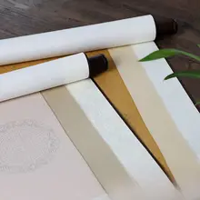 書道用巻物【全綿・空白画軸・古風なデザイン・高級仕上げ】（セットアップ対応）