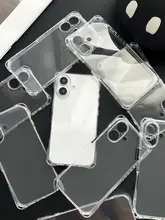 透明なiPhone用カバー【ストラップ付き・四角開口・衝撃吸収・柔らかい】（セットアップ対応）
