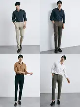 ビジネスカジュアル ストレートパンツ【抗菌・シワになりにくい・ブラウン】