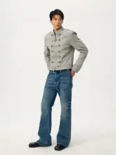 貴族風宮廷デザインのショートジャケット【洗い加工・ヴィンテージスタイル・ナポレオンジャケット】