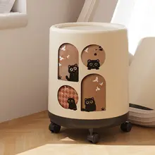 可愛らしいキャラクターの家庭用ゴミ箱【移動可能・リビング・キッチン・寝室用】