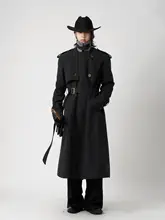洗練されたデザイン！黒のシェイプコート【ウエストタイト・ロング丈・紳士用】