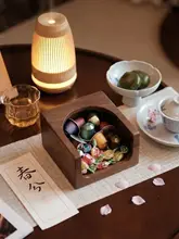 カプセル収納ケース ブラックウォールナット 無垢材 コーヒー豆 キャンディ 卓上 カフェコーナー インテリア 上品