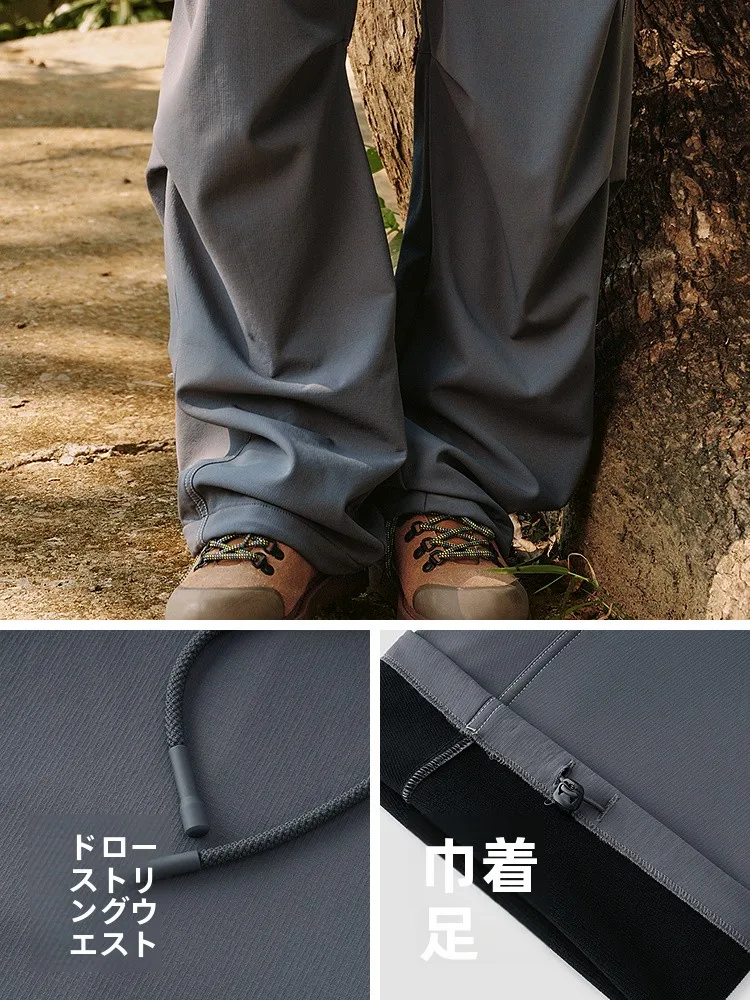 機能的な加絨カーゴパンツ：男性用の冬用ワイドストレートスタイル