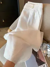 夏用薄手リネンワイドパンツ【ハイウエスト・スリム効果・ストレート】