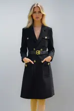 秋冬用 ウール混合中長丈コート【韓国風・シンプル・オフィス向け】