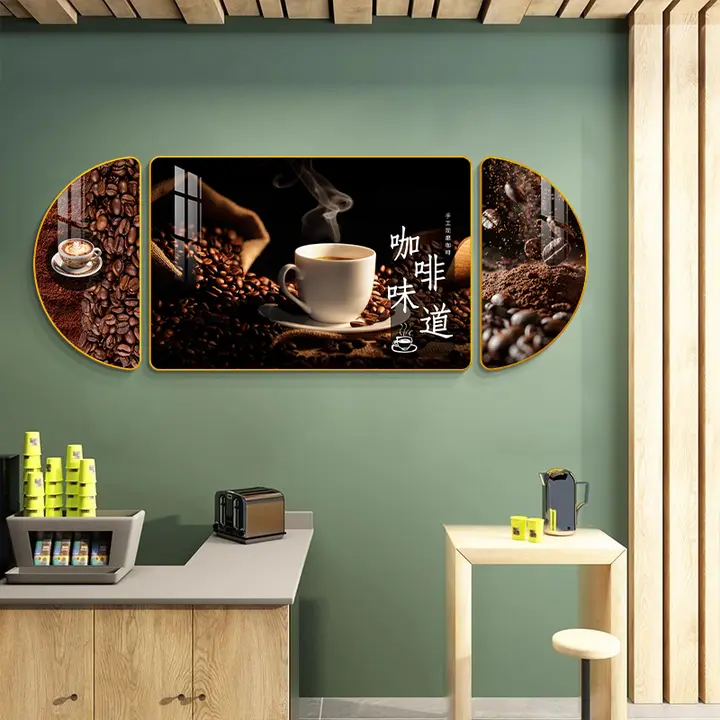 カフェ用壁掛けアート【創意デザイン・高級感・コーヒーショップ用】