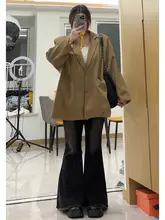 ブラックストレッチブーツカットデニムパンツ【春用・スリムフィット・レディース】