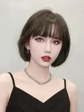 ボブスタイル 短髪ウィッグ【100%人毛・自然な仕上がり・全頭セット】