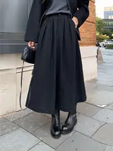 ALIN レディース 冬用 Aラインスカート【大きいサイズ・毛織り・レトロデザイン・フレア】
