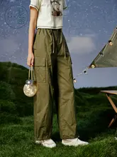 紫涵 コットン製 夏用 レディースワイドレッグパンツ【ストレート・フィット・カジュアル】
