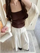 大柄向けロングスカーチョ【夏用・薄手・洗い加工・フレアデザイン】（セットアップ対応）