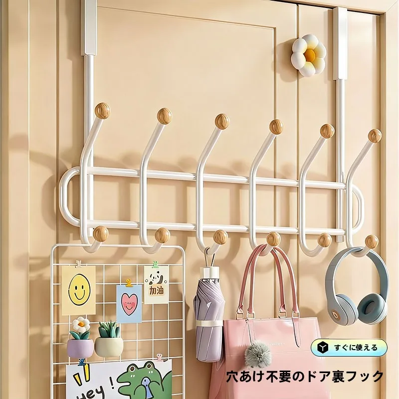 穴あけ不要のドアハンガー【強力耐荷重・衣類・帽子用・ウォールマウントタイプ】